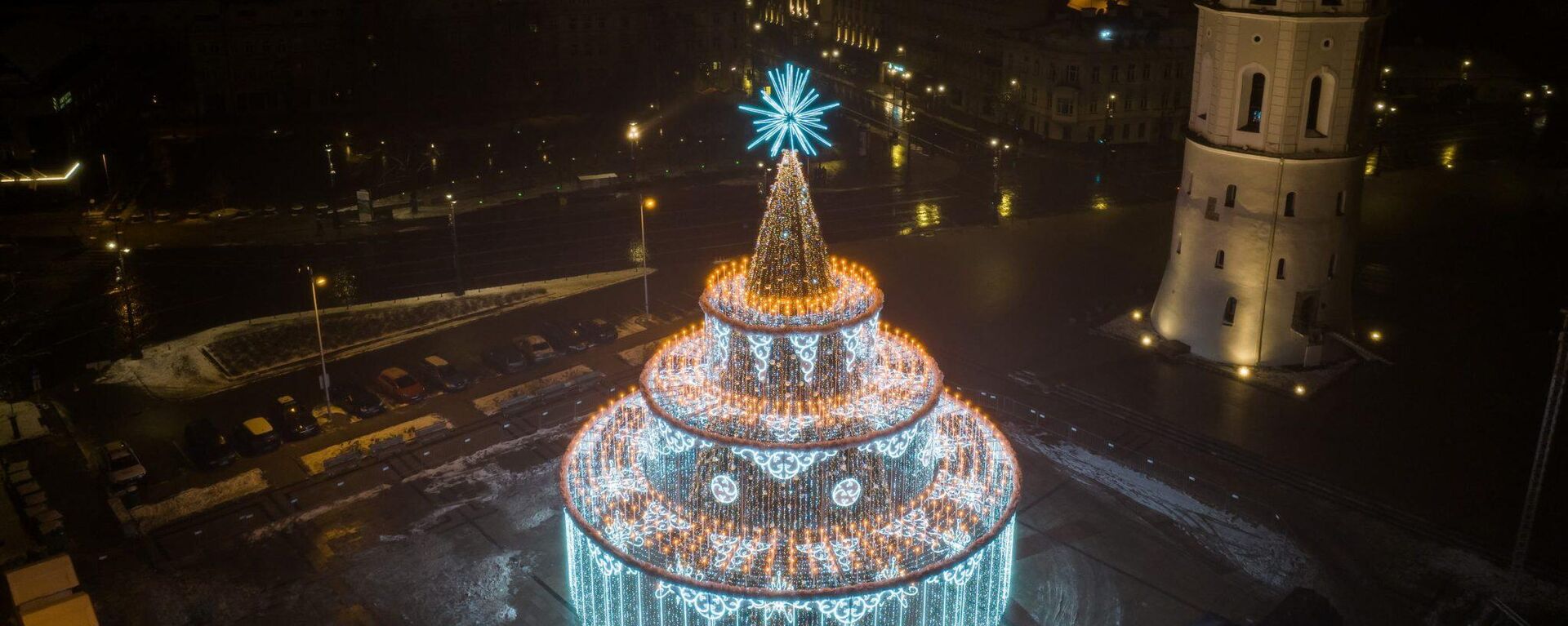 Рождественская елка на Кафедральной площади в Вильнюсе - Sputnik Литва, 1920, 26.11.2022
