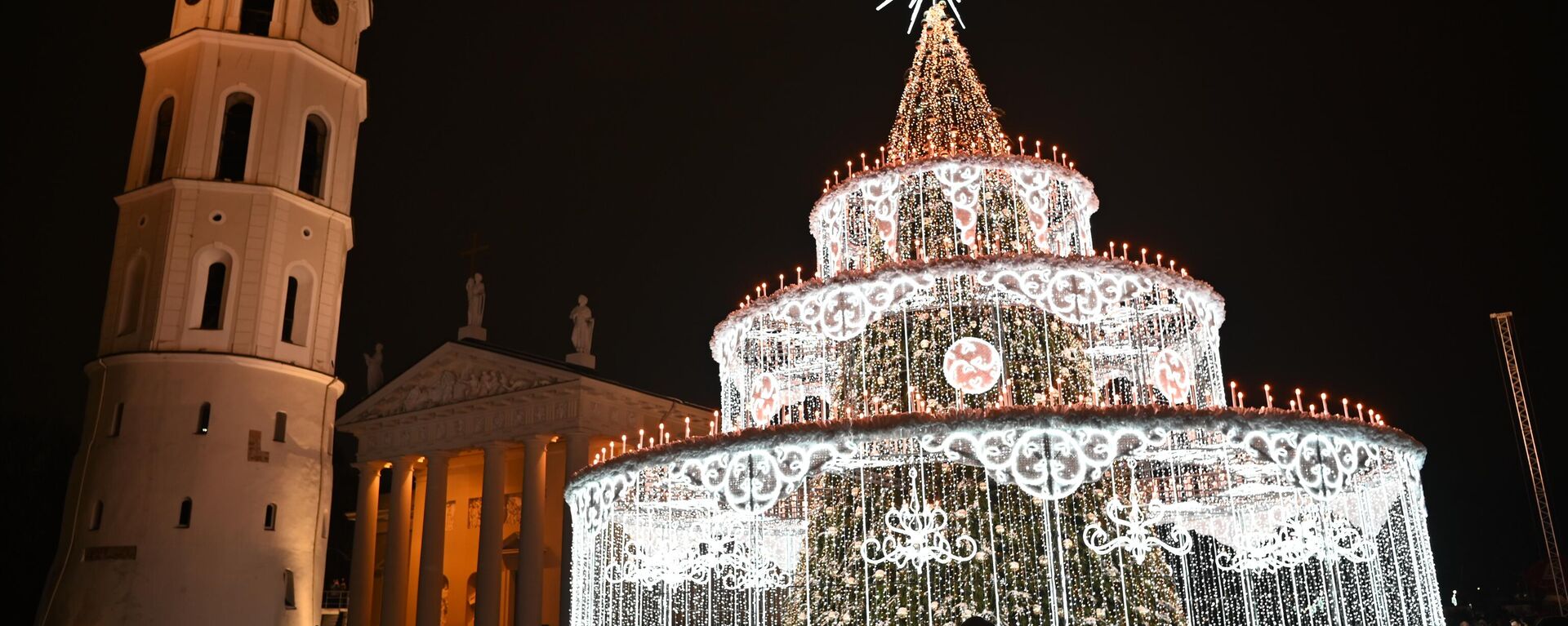 Рождественская елка на Кафедральной площади в Вильнюсе - Sputnik Литва, 1920, 28.11.2022