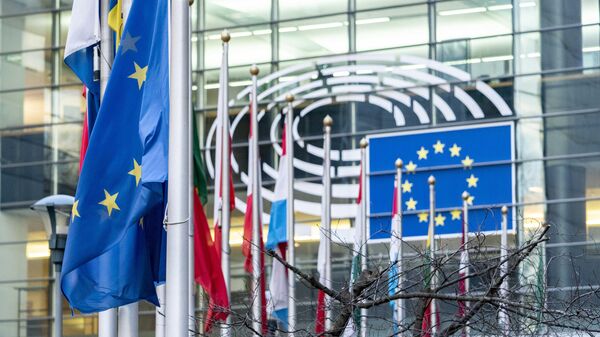 Флаги стран Евросоюза у здания Европарламента в Брюсселе, архивное фото - Sputnik Литва