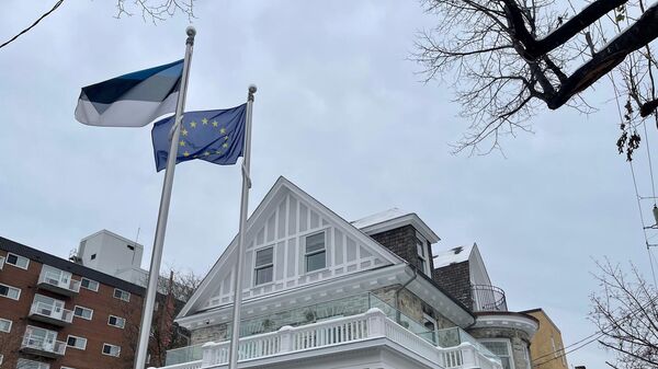 Флаги Эстонии и ЕС, архивное фото - Sputnik Литва