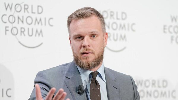 Министр иностранных дел Литвы Габриэлюс Ландсбергис на Всемирном экономическом форуме - Sputnik Литва