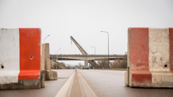 Обрушение ремонтируемого Клебонишкского моста в Каунасе - Sputnik Литва