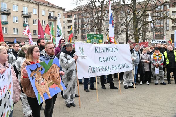 В четверг, 23 марта, напротив здания Сейма прошла масштабная акция протеста фермеров. - Sputnik Литва