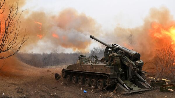 Работа артиллерии ВС РФ на Донецком направлении - Sputnik Литва