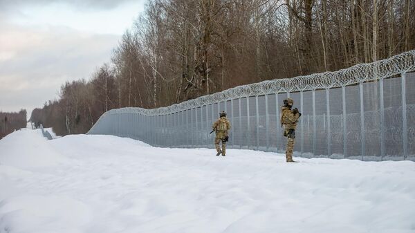 Пограничные заграждение на латвийско-белорусской границе - Sputnik Литва