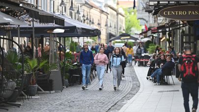 Прохожие на улицах Вильнюса