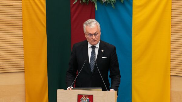 Президент Литвы Гитанас Науседа выступает в Сейме - Sputnik Литва