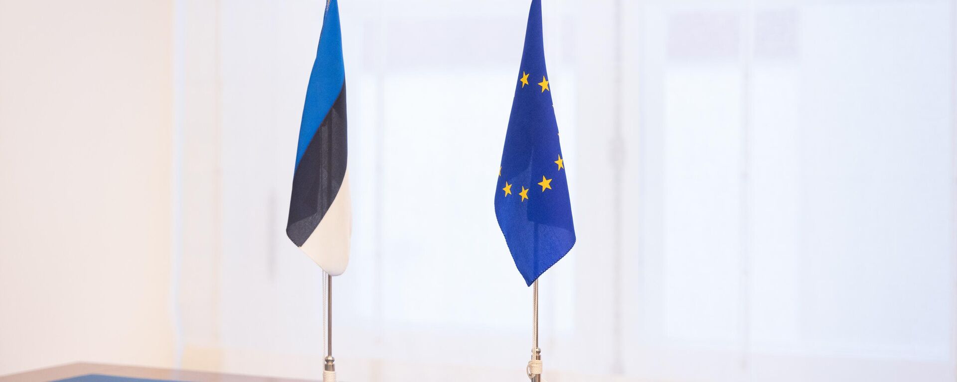 Флаги Эстонии и ЕС, архивное фото - Sputnik Литва, 1920, 28.10.2025