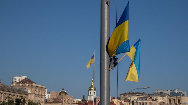 Флаги Украины в Киеве, архивное фото - Sputnik Литва