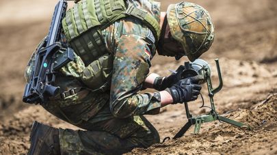 Немецкий военнослужащий на военных учениях Griffin Storm в Литве