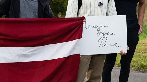 Акция протеста в Риге, архивное фото - Sputnik Литва