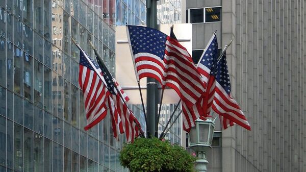 Флаги США на улице Нью-Йорка, архивное фото - Sputnik Литва