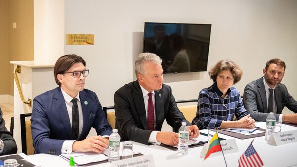 Президент Литвы Гитанас Науседа на встрече с инвесторами в США - Sputnik Литва