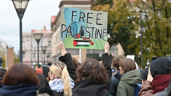 Акция солидарности с народом Палестины в Вильнюсе - Sputnik Литва