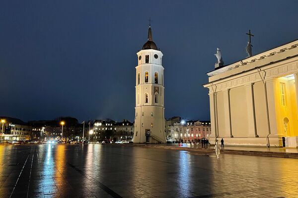 На Кафедральной площади прошла первая встреча Дедов Морозов стран Балтии. - Sputnik Литва