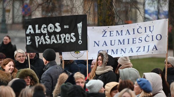 Второй этап забастовки учителей в Вильнюсе - Sputnik Литва