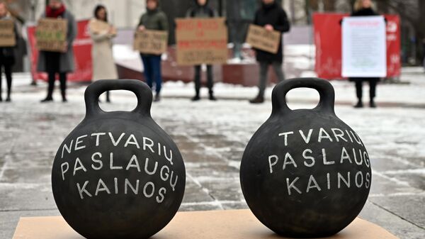Акция в Вильнюсе против повышения НДС - Sputnik Литва