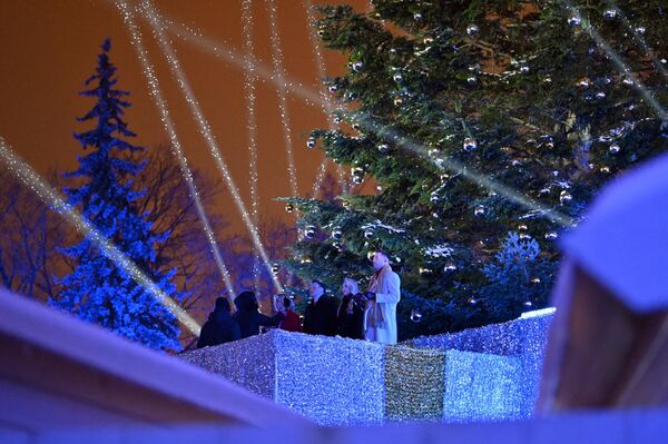 В последний раз натуральную елку на Кафедральной площади ставили в 2009 году. - Sputnik Литва