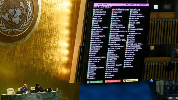Голосование в Генассамблее ООН по резолюции, требующей прекращения огня в секторе Газа - Sputnik Литва