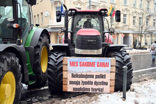 В среду, во время официальной части протеста, фермеры выскажут правительству свое недовольство сельскохозяйственной политикой. - Sputnik Литва