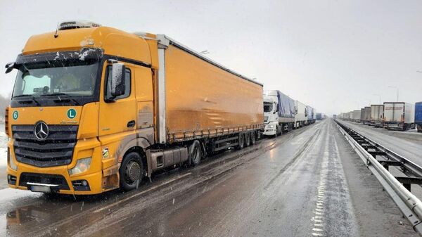 Очередь грузовиков на белорусско-литовской границе - Sputnik Литва