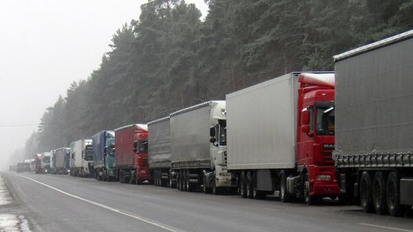 Очередь грузовиков на белорусско-литовской границе - Sputnik Литва