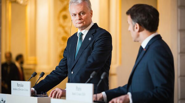 Президент Литвы Гитанас Науседа встретился с президентом Франции Эмманюэлем Макроном - Sputnik Литва
