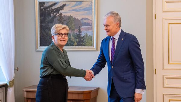 Премьер-министр Литвы Ингрида Шимоните и президент Литвы Гитанас Науседа - Sputnik Литва