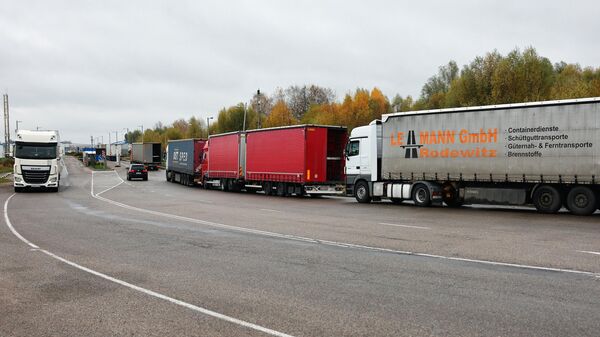 Очереди из грузовиков у российско-литовской таможни - Sputnik Литва