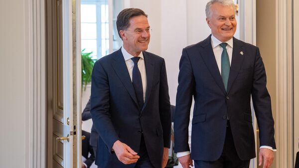 Президент Литвы Гитанас Науседа (слева) с премьер-министром Нидерландов Марком Рютте - Sputnik Литва