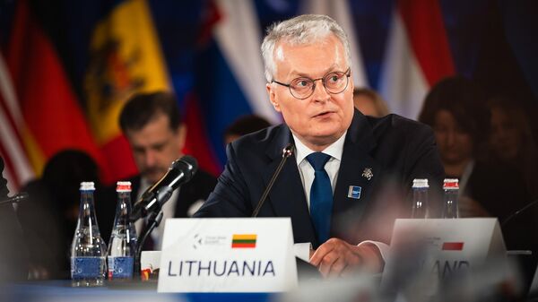 Президент Литвы Гитанас Науседа на саммите Инициативы трех морей в Вильнюсе - Sputnik Литва