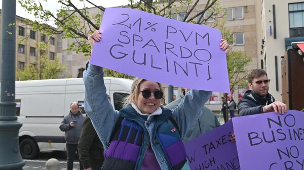 Акция протеста работников общепита в Вильнюсе - Sputnik Литва