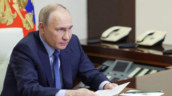 Президент России Владимир Путин провел совещание О текущем положении дел в экономике России и сфере финансов - Sputnik Литва