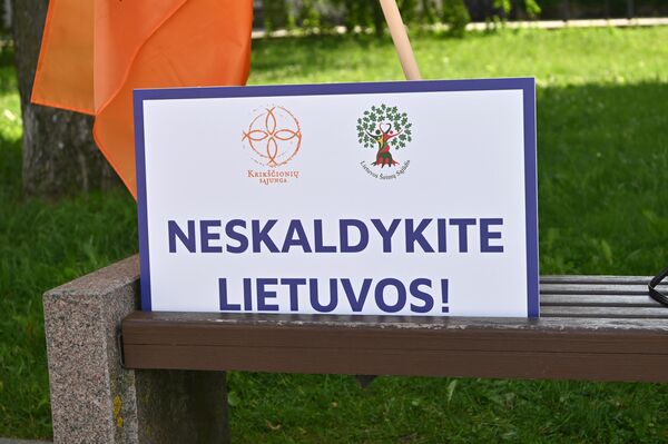 Плакат &quot;Не разделяйте Литву!&quot;. - Sputnik Литва