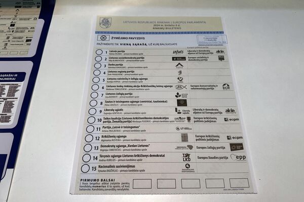 На фото: бюллетень для голосования на выборах в ЕП. - Sputnik Литва