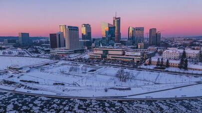 Вид зимнего Вильнюса, архивное фото
