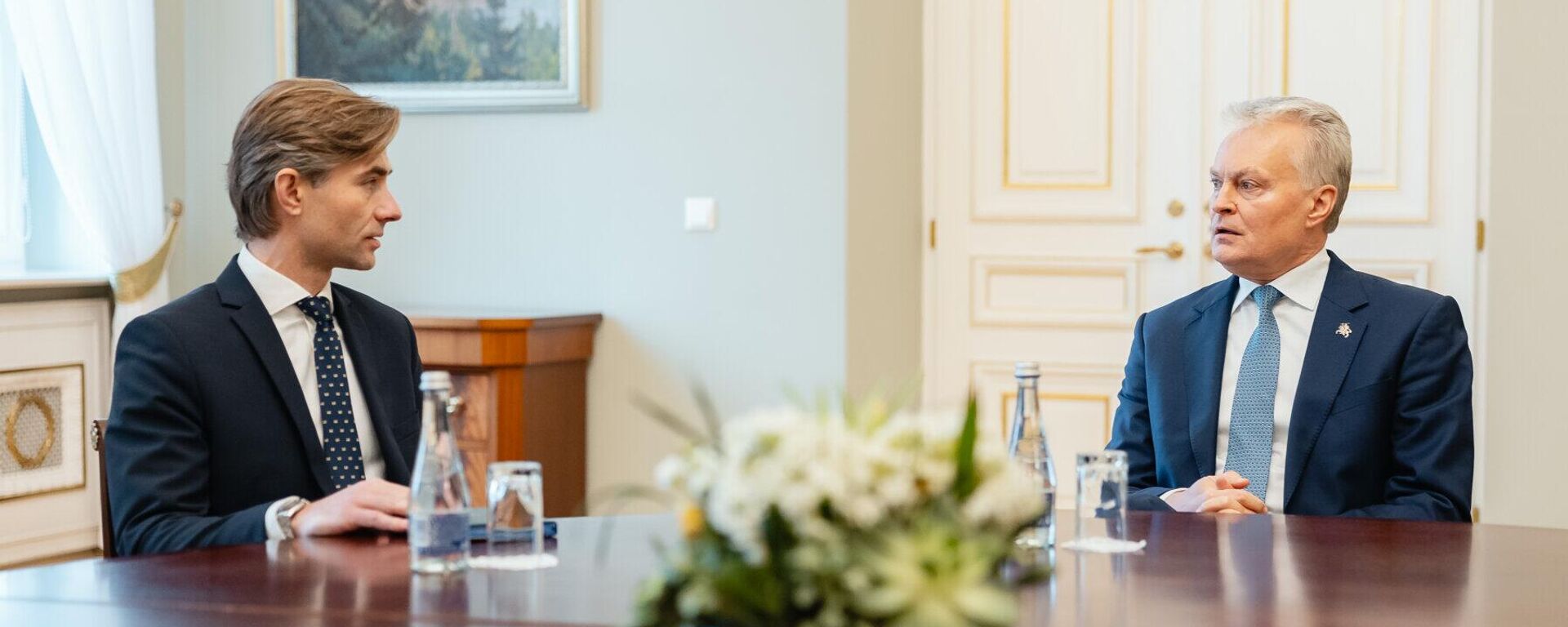 Президент Литвы Гитанас Науседа и Кястутис Будрис - Sputnik Литва, 1920, 18.09.2025