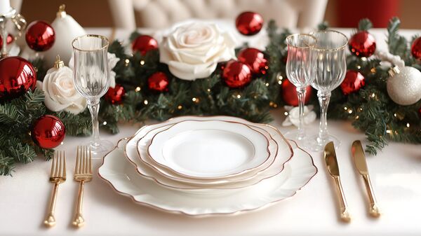 Украшение рождественского стола, архивное фото - Sputnik Литва