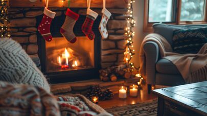 Рождественские украшения дома, архивное фото