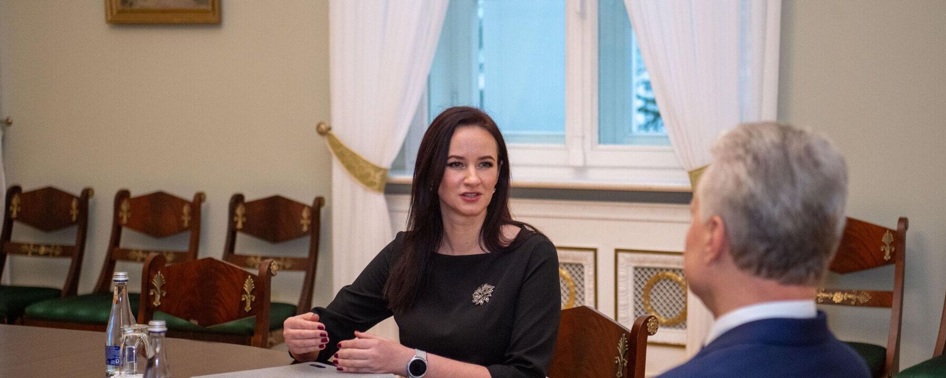 Министр социальной защиты и труда Инга Ругинене и президент Литвы Гитанас Науседа - Sputnik Литва, 1920, 06.08.2025