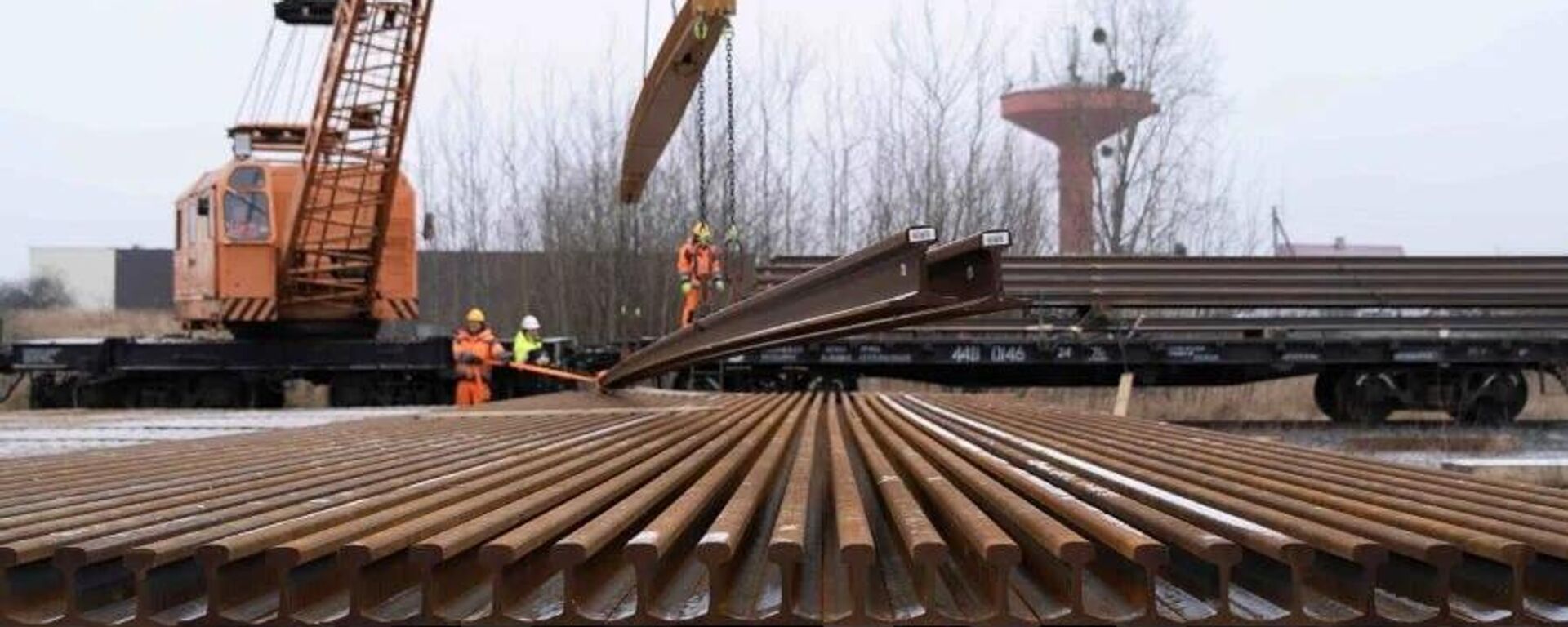 Рельсы для строительства железнодорожной магистрали Rail Baltica в Литве - Sputnik Литва, 1920, 12.12.2024