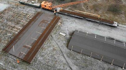 Рельсы для строительства железнодорожной магистрали Rail Baltica в Литве