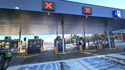 Пропускной пункт "Мядининкай" на границе Литвы и Белоруссии