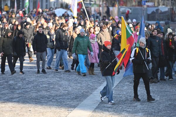 На фото: участники праздничного шествия. - Sputnik Литва