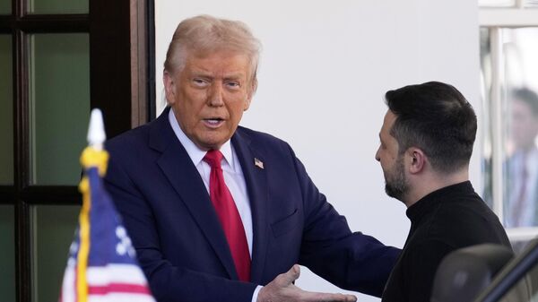 Президент США Дональд Трамп и Владимир Зеленский - Sputnik Литва