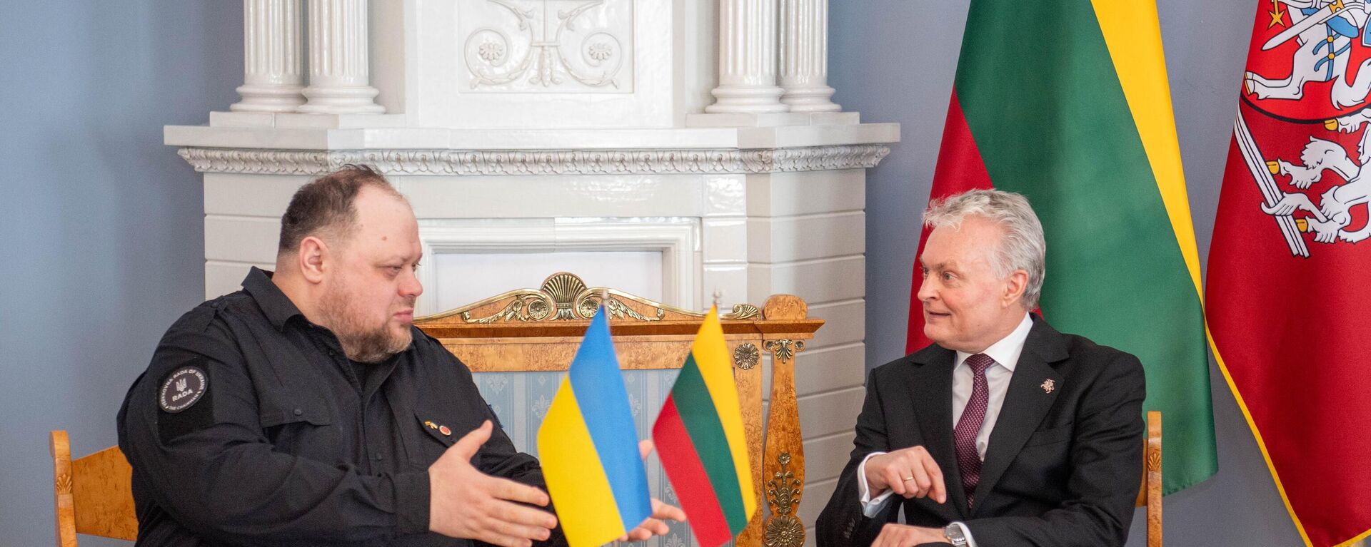 Председатель Верховной Рады Украины Руслан Стефанчук с президентом Литвы Гитанасом Науседой - Sputnik Литва, 1920, 10.03.2025