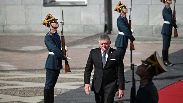 Премьер Словакии Роберт Фицо в Кремле перед военным парадом, посвященном 80-летию Победы - Sputnik Литва