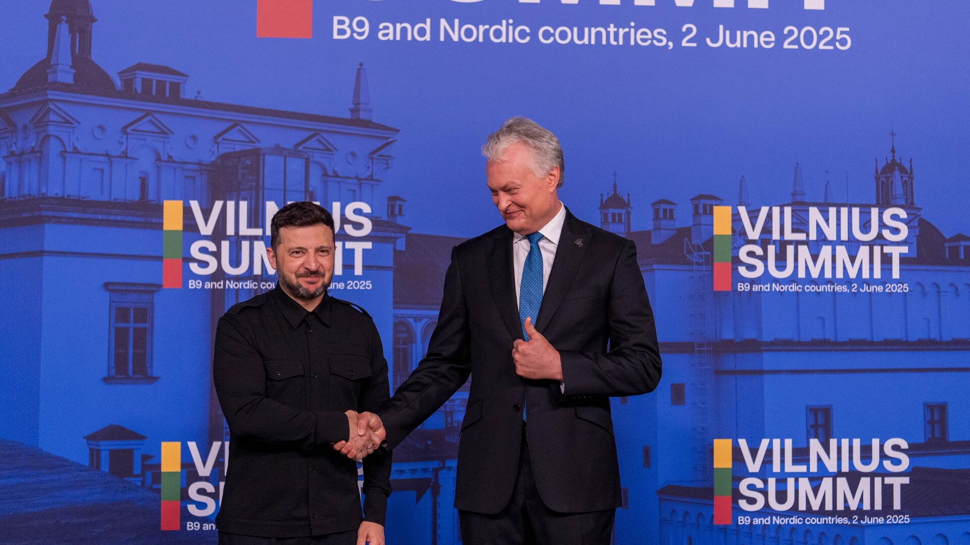 Владимир Зеленский и президент Литвы Гитанас Науседа Владимир Зеленский и президент Литвы Гитанас Науседа - Sputnik Литва, 1920, 04.06.2025