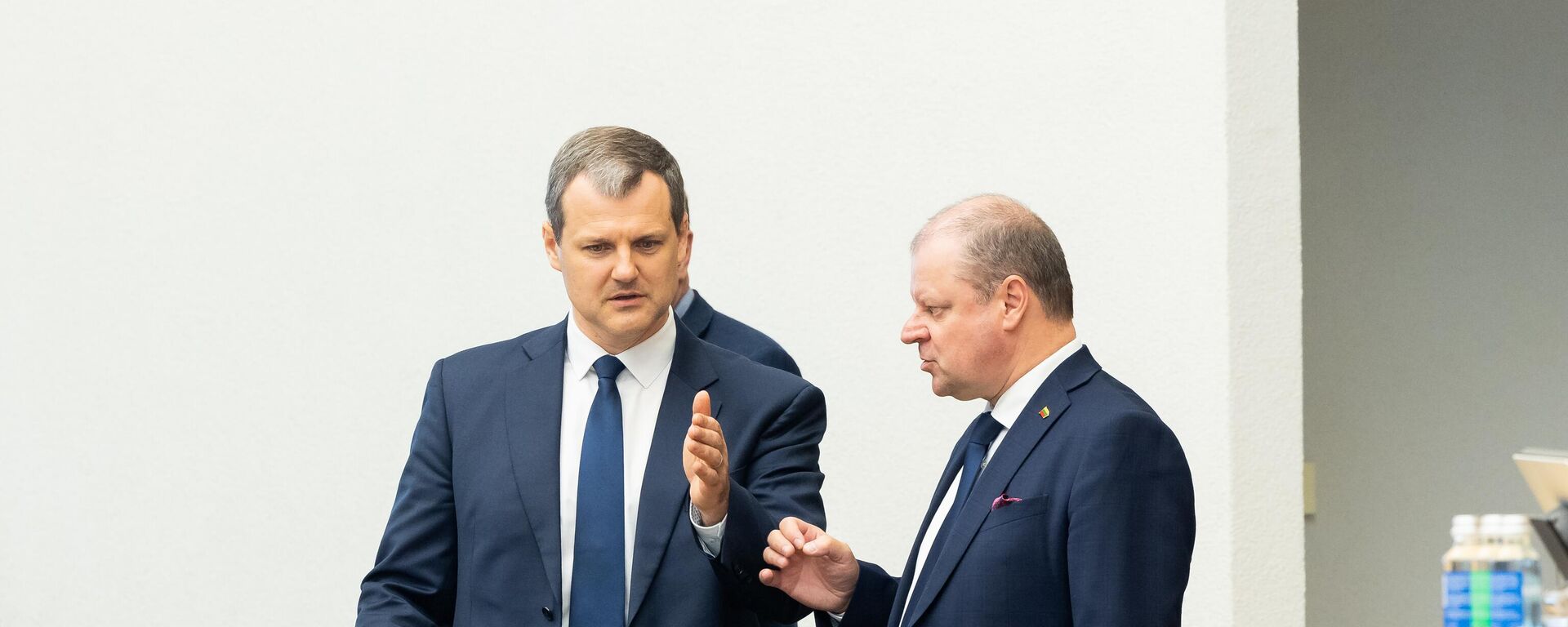 Премьер-министр Литвы Гинтаутас Палуцкас и спикер Сейма Саулюс Сквернялис - Sputnik Литва, 1920, 29.04.2026