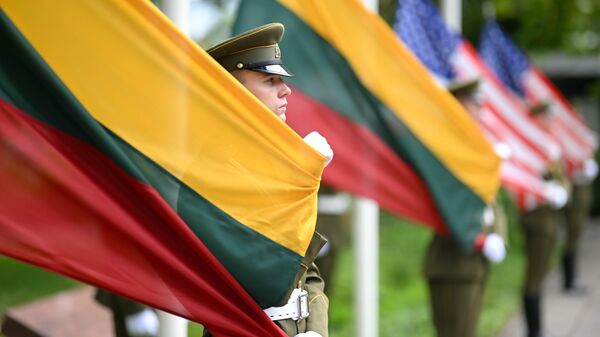 Флаги США и Литвы, архивное фото - Sputnik Литва